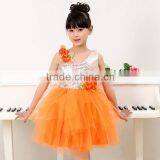 In-stock Children Princess Modern Dance Costume Sequin Dance Costume School Girls( Pink , Green, Orange) thumbnail-2