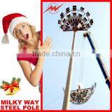 Multisided Hot Dip Galvanized 30m High Mast Lighting Pole With 6*1000 Watt HPS for Airport Lighting