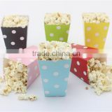 Set of 12 Polka Dot Stripe Popcorn Boxes Popcorn Bags or Candy Box for a birthday party or celebration