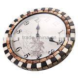 18 Inch Hot Sale Natural Coconut Shell Mosaic Specialty World Clock thumbnail-1