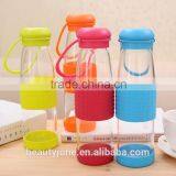 Portable Travel Mug Cup Car Shatterproof Hand Classic Glass Water Bottle 500ml With Silicone Sleeve Glass Protein Shaker thumbnail-2