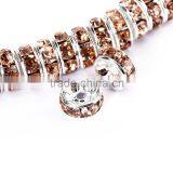 Silver Plated Light Peach Color #362 Rhinestone Jewelry Rondelle Spacer Beads Variation Color and Size 4mm/6mm/8mm/10mm thumbnail-1