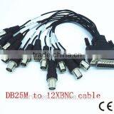 New Arriver DB25M to 12XBNC Cable Black Colors New Product
