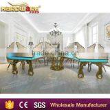 Gold Stainless Steel MDF Top LED Wedding Half Moon Banquet Table Quality Choice