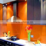 High quality factory sells tempered orange glass dining table with coated Viny 1