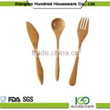 Newest design high quality solid kitchen bamboo utensil set bamboo spoon wooden 3pcs bamboo utensils set with holder spoon