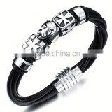 Ally Express Wholesale Bracelet Black Leather Lion Men Bracelet thumbnail-5