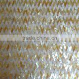 Yellow Lip Seashell Mosaic Tile Herringbone Wave Pattern