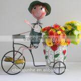 New Bicycle Design Metal Doll With Flower Pot for Decoration thumbnail-1