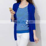 New Trendy Lady Fashion Elegant Open-front Knit Cardigan Sweater With Pockets thumbnail-3