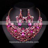 Wholesale Fashion Crystal Rhinestone Necklace Earring Diamond Jewelry Sets Dubai thumbnail-3