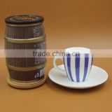 Small espresso coffee cup and saucer set