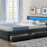 Exclusive Italian Designer Curve PU Leather LED Bed thumbnail-4