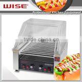 WISE Commercial 11 Rolls Electric Stainless Steel Hot Dog Roller Grill With Sneeze Guard thumbnail-3