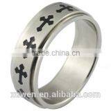 Enamel Cross 316l Stainless Steel Spinning Ring