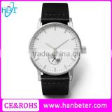 Excellent design wrist watch quartz stainless steel watch water resistant steel leather watch