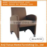 TB-7223, antique KD arm chair with casters