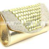 Indian Purse Women Gold Crystal pu Hand Bag thumbnail-2
