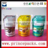 Laminated Shaped Stand Up Spout Pouch for Juice and Soft Drink/liquid Pouches Packaging With Top Spout