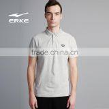 ERKE Simple Mans Polo Shirt Summer Shtort Sleeve Mens Basical Polo t Shirt Colorful Polo Comfortable Cotton Fabric White Black thumbnail-2