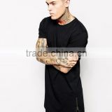 Tall tee mens t shirts side zip detail and skater fit
