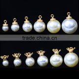 Different Size Alloy Hat Pearl Pendant Garment Accessories Metal Trims White Alloy Pearl Button thumbnail-1