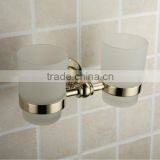 2014 Paris Design Glass One Cup Golden Tumbler Holder for Bathroom Collections thumbnail-1