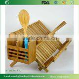 BH006 Foldable Bamboo Dish Rack, Bamboo Kitchenwares Rack thumbnail-5