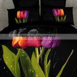 3D Flower Design Reactive Twill Wholesale 4pcs Bedding Set
