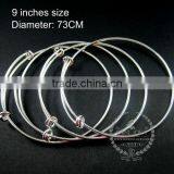 73mm Diameter Brass Silver Plated Simple Adjustable Wiring Bracelet for Beading 1900049 thumbnail-1