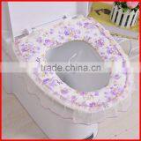 Pastoral Household Soft Polyester Lace Cloth Dust Washable Toilet Seat Cover U-shaped Toilet Mat thumbnail-2