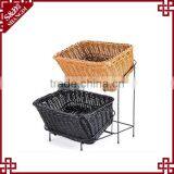 Guranteed Quality Stand Design 2-tier Rattan Bakery Display Racks thumbnail-5