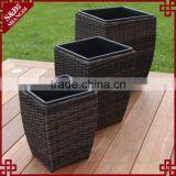 S&D Large Square Outdoor Cheap Balcony & Garden Planter.square Set of 3 Plastic Flower Pot