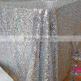 New Cheap Hot Sale Fancy 100% Polyester Embroidery Metallic Sequence Wedding Silver Sequin Table Cloth thumbnail-2