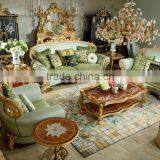 Rococo Palace Wooden Hand Carved Gold Leaf Upholstery Bedroom Set/European Bedroom Furniture(MOQ=1 SET) thumbnail-4