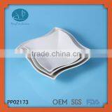 Square Shape White Body Fine Porcelain Soup Plate ,White Ceramic Irregular Dinner Soup Plate Set thumbnail-1