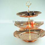 Stainless Steel Three Layer Metal Fruits Plate Flower Decoration and Clourful thumbnail-4