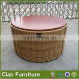 Round Clear Glass on Top Rattan Table Set thumbnail-4