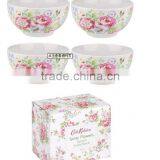 Fine Quality Porcelain 5inch 5.5inch Rice Bowl Royal Red Flower Decal
