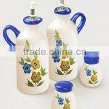 Oil and Vinegar Set With Salt and Pepper Pots