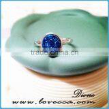 925 Sterling Silver Gold Plated Handmade Agate Gemstone Druzy Ring Jewelry thumbnail-1