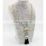 Cheap Turquoise Genuine Simple Gemstone Necklace Druze Tiny Crystals thumbnail-2