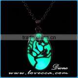 Luminous Necklace Magical Aqua Blue Tree Round Glow In Dark thumbnail-4