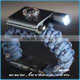 Outdoor Survival Custom Color Gear Escape Paracord Bracelet With Flint / Whistle / LED Light /Flashlight/Thermometer/Scraper thumbnail-1