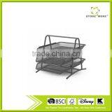 3-Tier Black Metal Mesh Office File Document Tray thumbnail-1
