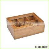 Collections Tea Storage Box With 6 Adjustable Compartments and Acrylic Lid/Homex_Factory thumbnail-1