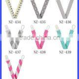 Long Print Cotton Fabric White Plastic Plush Pacifier Holder for Baby thumbnail-6