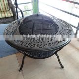 garden round bronze metal table charcoal table fire pit/antique fire pit/fire pit charcoal brazier outdoor metal table