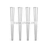 Chrome Plated Steel Leg 28 Inch 3 Rod Outdoor Hairpin Table Leg thumbnail-1