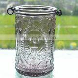 High Quality Electroplating Colored Hanging Wire Glass Candle Holder